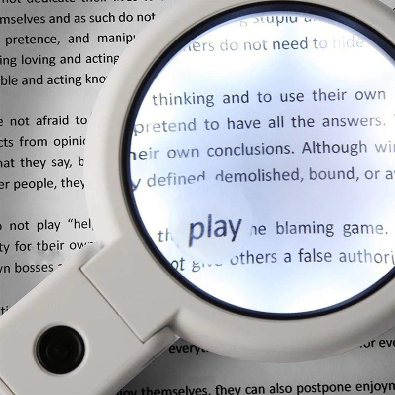 Portable Foldable Magnifier Magnifying Glasses With 8 LED Light 5X/11X Handheld Magnifier For Seniors Children Reading