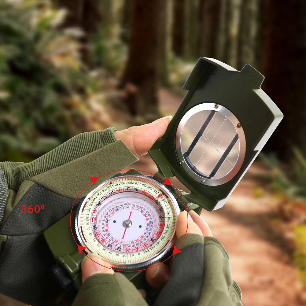 Outdoor Portable Pocket Compass Metal Compass With 360° Rotatable Dial Design For Hiking Camping Survival Activities