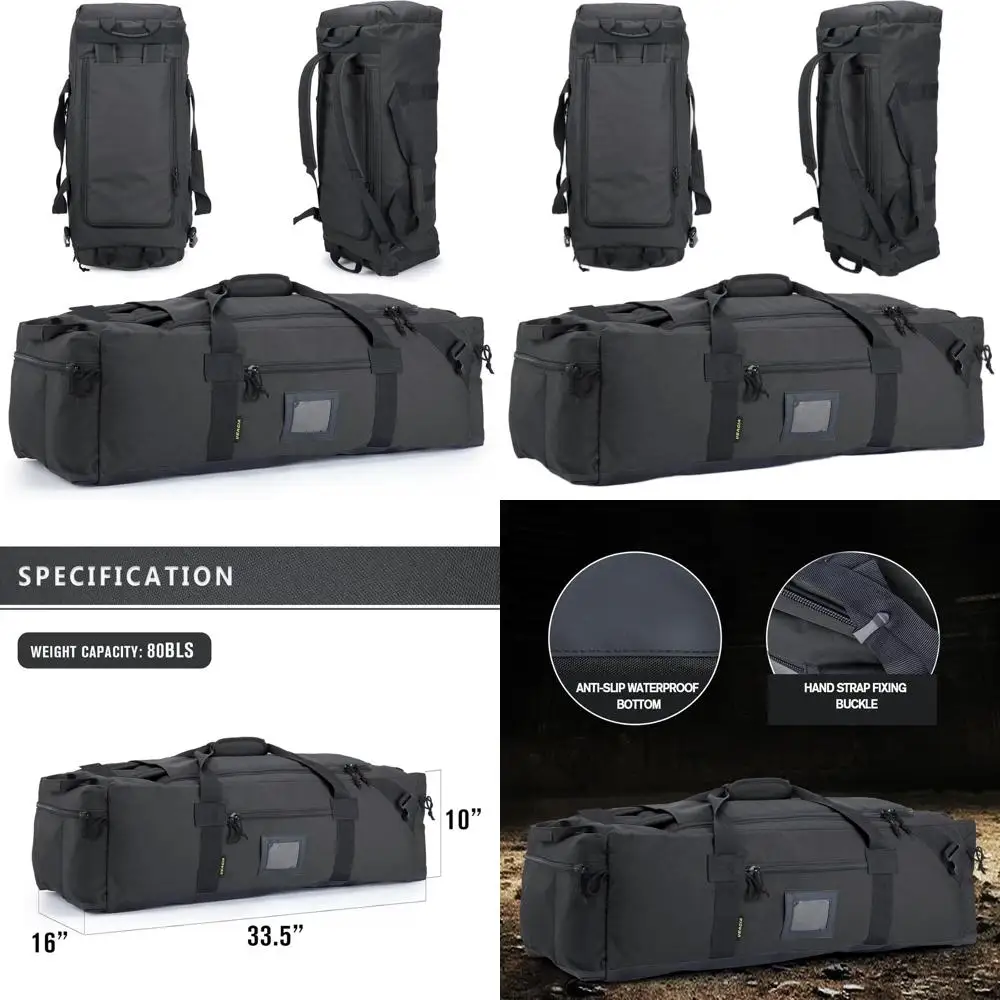 

Water-Resistant Polyester Large Dual Bag for Travel, Gym, and Sports with Hidden Straps and Shoe Compartment - Ideal for Men and