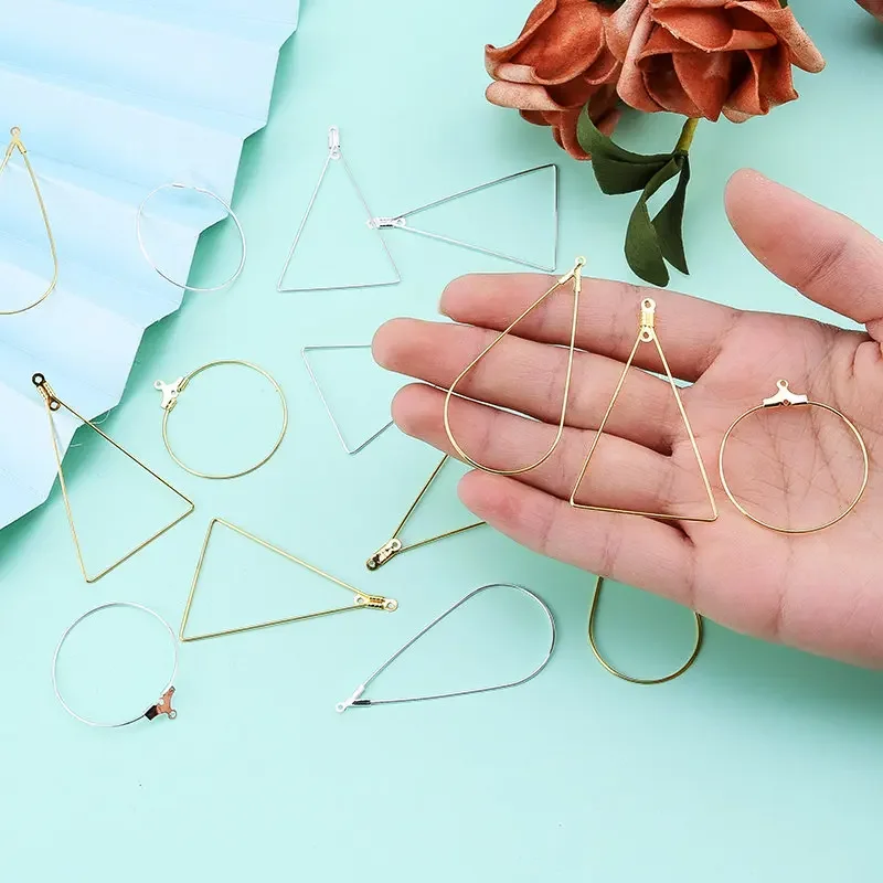 مثلث القرط الأطواق جولة الأذن خواتم الدمعة الديكور هوب القرط DIY بها بنفسك القرط صنع لوازم النتائج مجوهرات النساء هدية #1