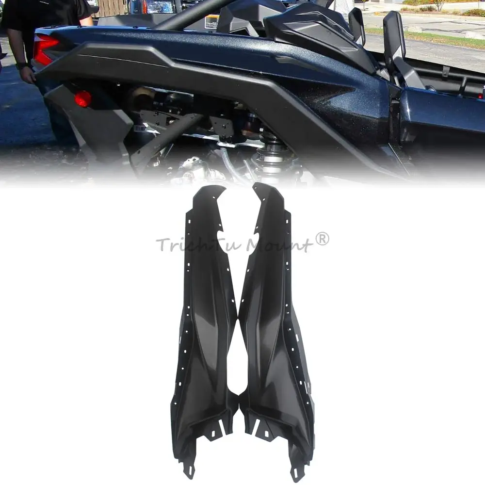 For Can-Am Maverick X3 MAX 1000R XC Turbo R RR DPS X MR RS 2017-2024 Matte Black 2Pcs UTV Rear Facia Cover Rear Fender Guard
