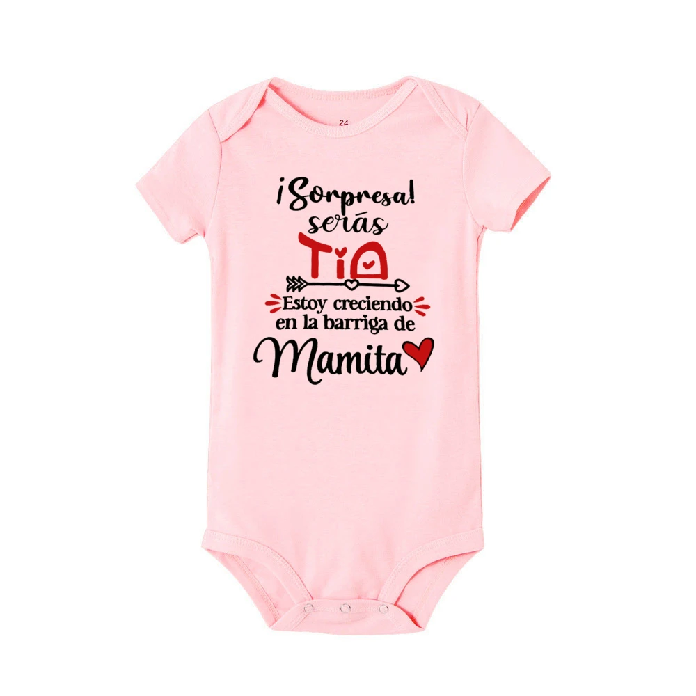 Surprise You Will Be An Aunt I Am Growing in Mommy\'s Belly Baby Romper Pregnancy Announcement Jumpsuit Infant Reveal Bodysuit