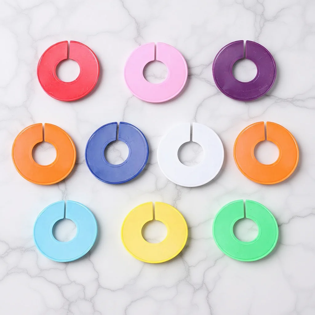 

10pcs Size Clips Round Clothing Hanger Separators For Shirts Jackets Pants Organization Colorful Market Display