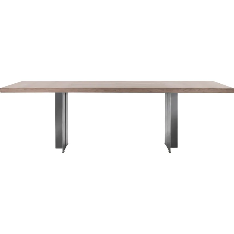 Nordic solid wood desk stainless steel wire drawing conference table simple modern training table negotiation workbench