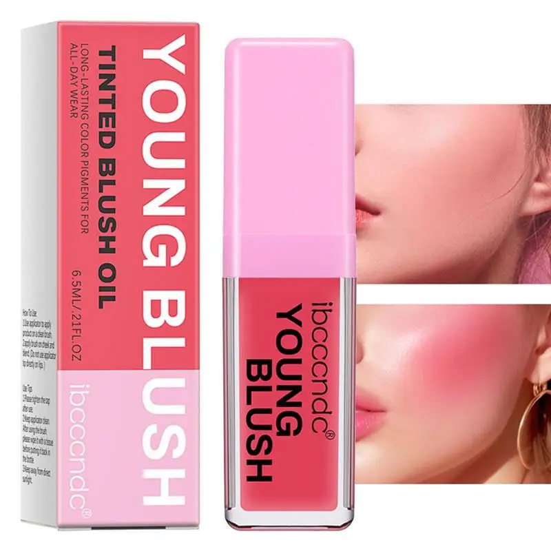 Face Blusher Color Liquid Blusher Face Contouring Brightening Natural Long-lasting Makeup Highlight Oil Temperature Blusher Oil