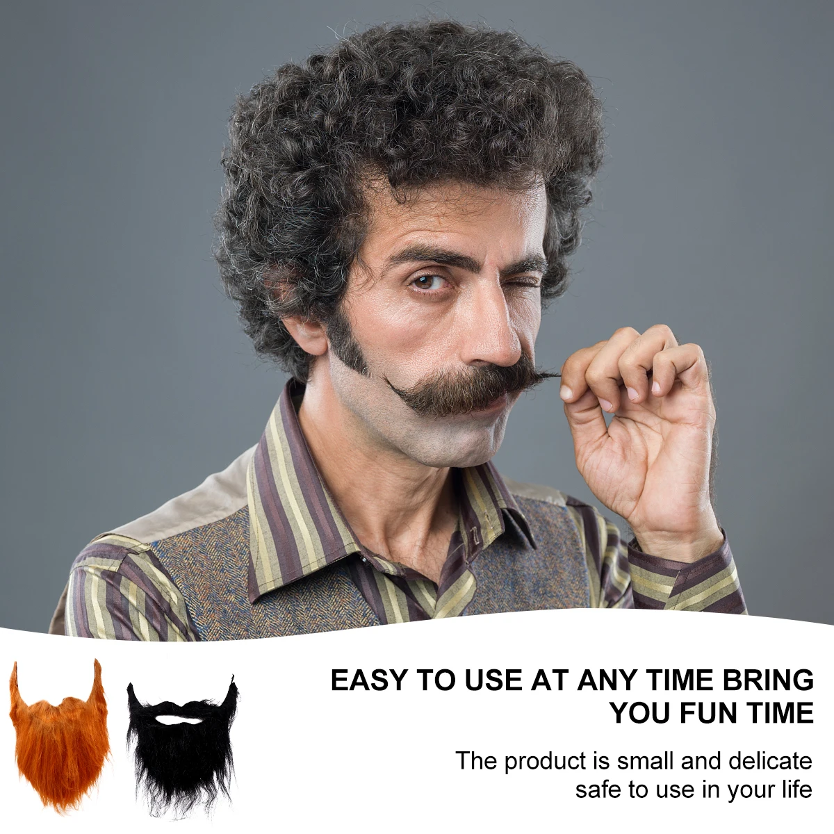 

2pcs Fake Halloween False Beard Funny Costume Party Supplies Vivid Mustache Accessories Costume Beard Party Decoration