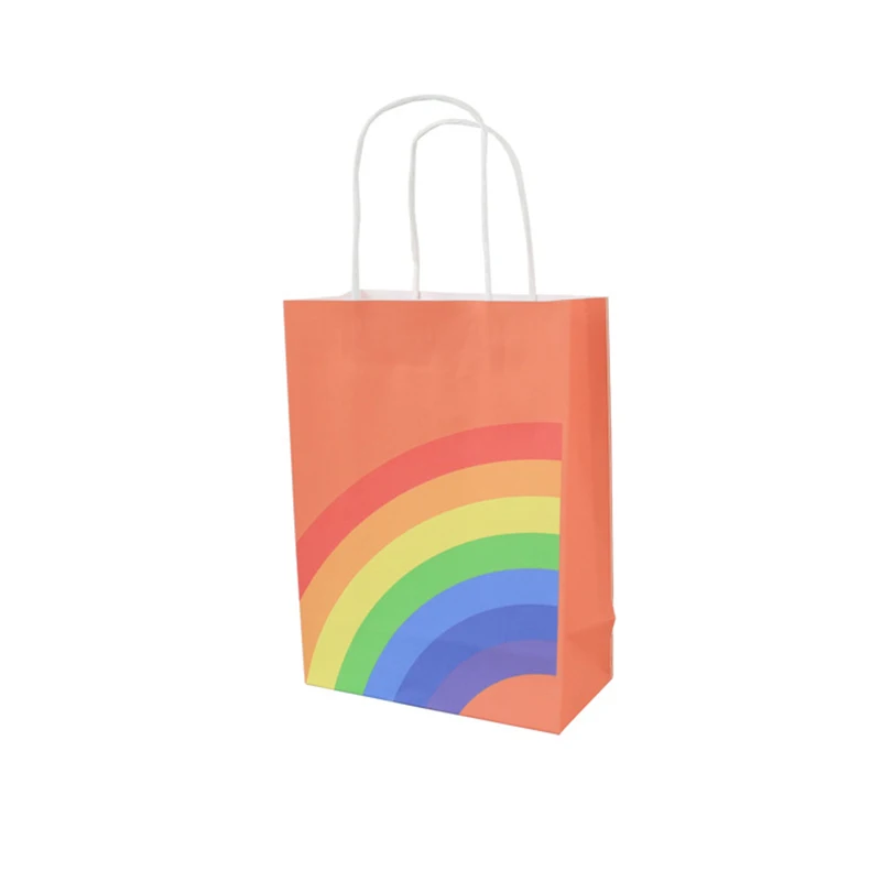 8/16 stücke Kraft Papier Geschenk Taschen Regenbogen Hochzeit Gunsten Candy Box Cookie Verpackung Handtasche Weihnachten Geburtstag Hochzeit Party liefert – Detail 10