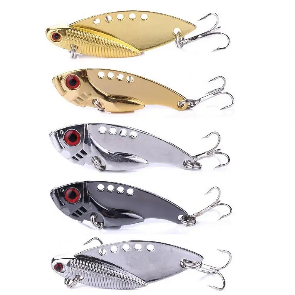 

5Pcs 5.5CM/11G VIB Fishing Lure Sharp Hook Realistic 3D Eyes Seawater Freshwater Metal Hard Bait Outdoor Fishing Accessories