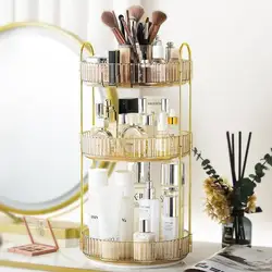 Rotating Cosmetics Storage Rack High Beauty Bedroom Toilet Makeup Brush Integrated Storage Shelf Acrylic Table Organizer New