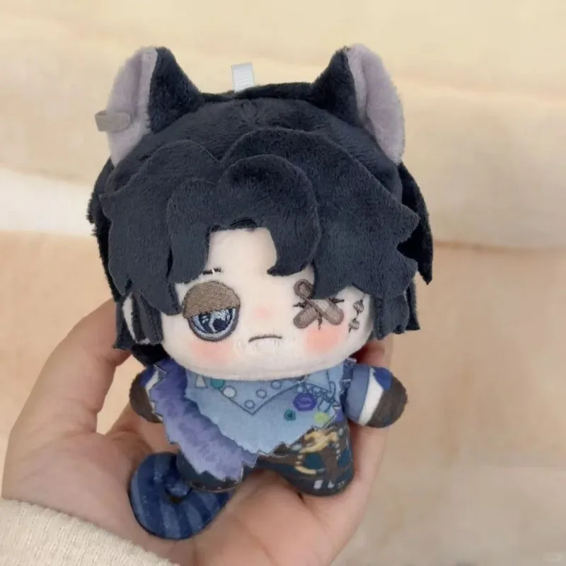 Niedliche Identity V Wolf Ear Mercenary Weiche Plüschpuppe mit Verband-Gesicht und Outfit – Spiel-Merchandise-Ornament für Horror-Spieler und Feiertagsgeschenk