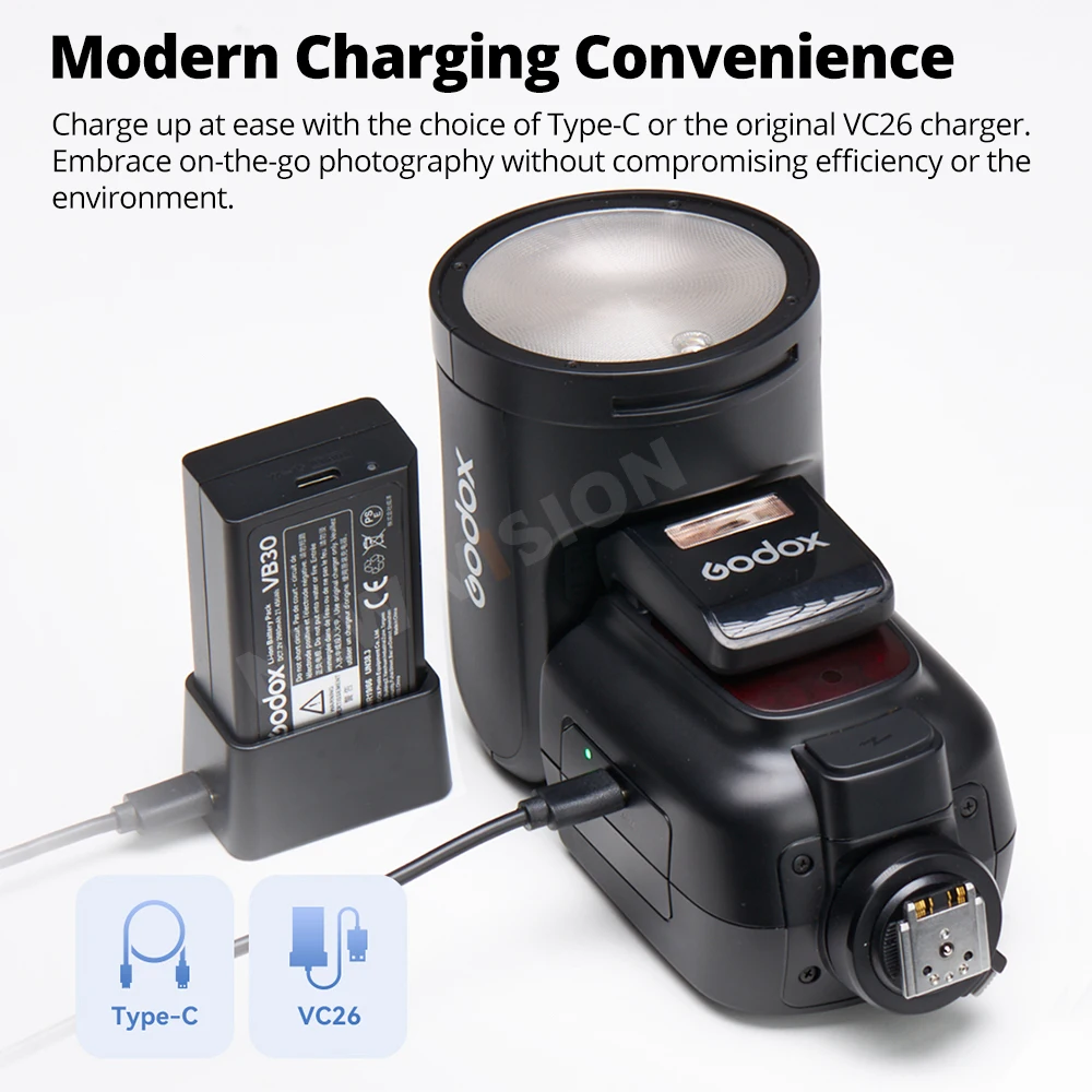 

GODOX VB30 is a 2980mAh Lithium Battery for V1PRO Camera Speedlite Flash's Speedlight Flash
