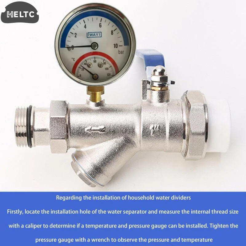 1 قطعة مقياس الضغط 2 في 1 و10 بار درجة الحرارة وقياس الضغط درجة الحرارة 0-120 ° C مقياس درجة الحرارة والضغط