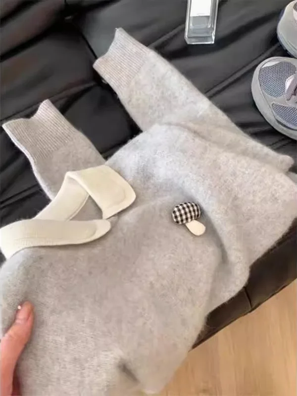 Chic Sweet Sle Puppe Kragen Pullover frauen Lose Fit Gestrickte Top Faionable Herbst Winter Neue Ankunft Warme Baumwolle Mischung