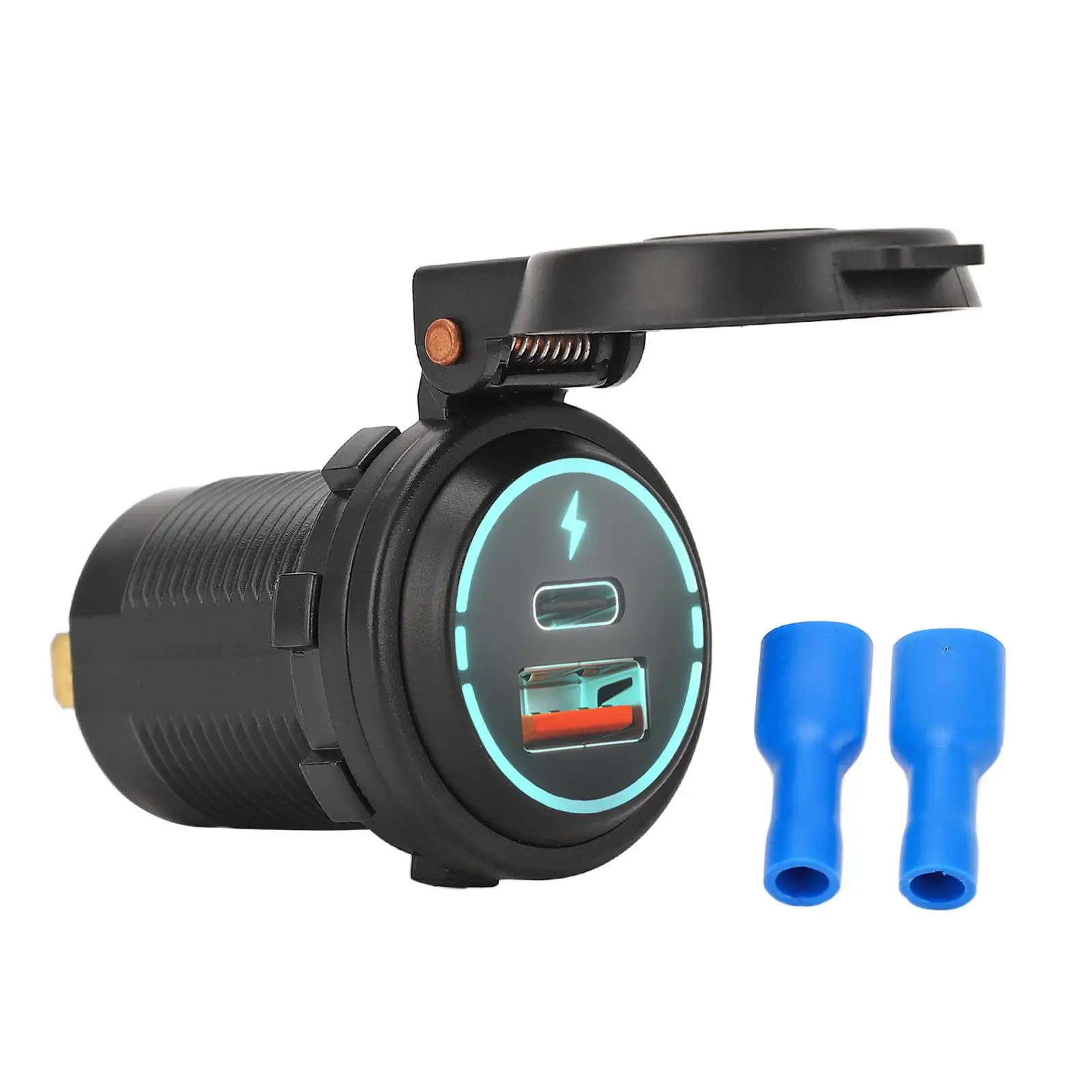 

12V USB Charger Socket Fast Charging IP66 Waterproof PD Type C QC 3.0 Car Charger Adapter for motorcycle Boat RV ATV