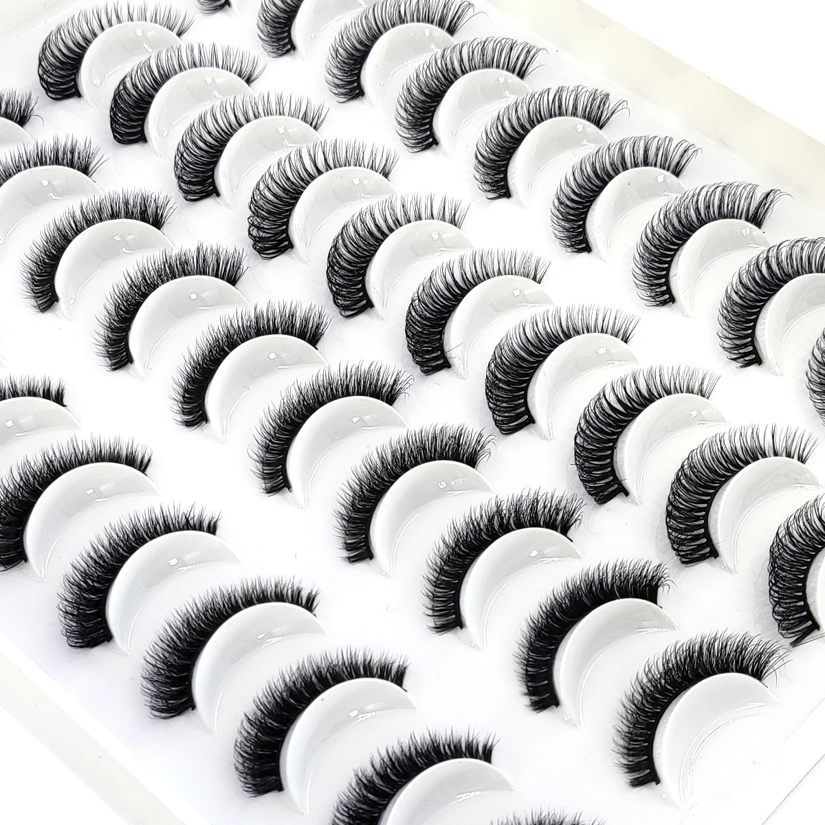 HBZGTLAD 5/20 Paar natürliche lange 3D künstliche Nerz falsche Wimpern Make-up-Set Nerzwimpern verlängerte Wimpern kurze Wimpern