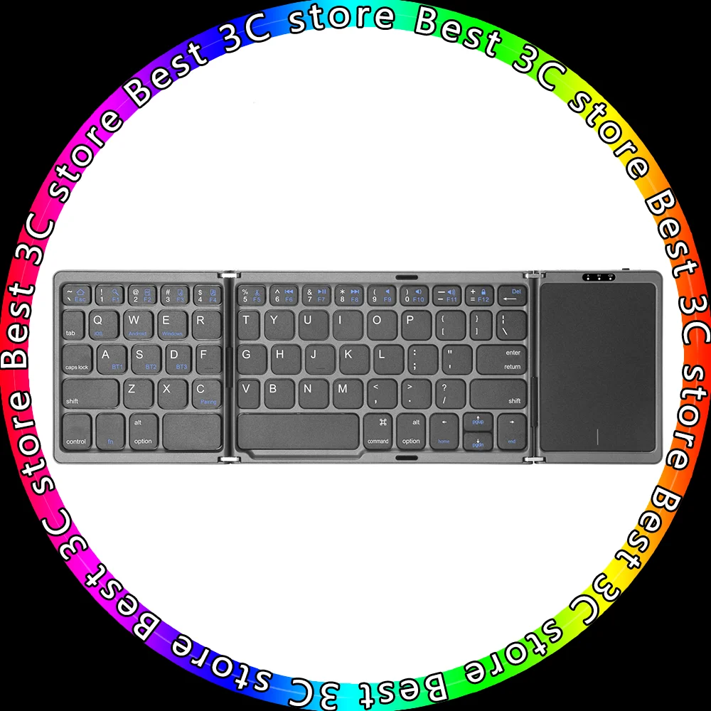 

Новинка 2023 года, складная Bluetooth-клавиатура B089T, сенсорная панель, ультратонкая совместимость с IOS/Android/Windows для телефона, планшета, батарея 45 часов