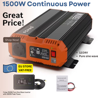 Good price!Fchao 1500W Pure Sine Wave Inverter: 3000W Peak Power, 12V to 220V with Remote Controller for Home,RVs