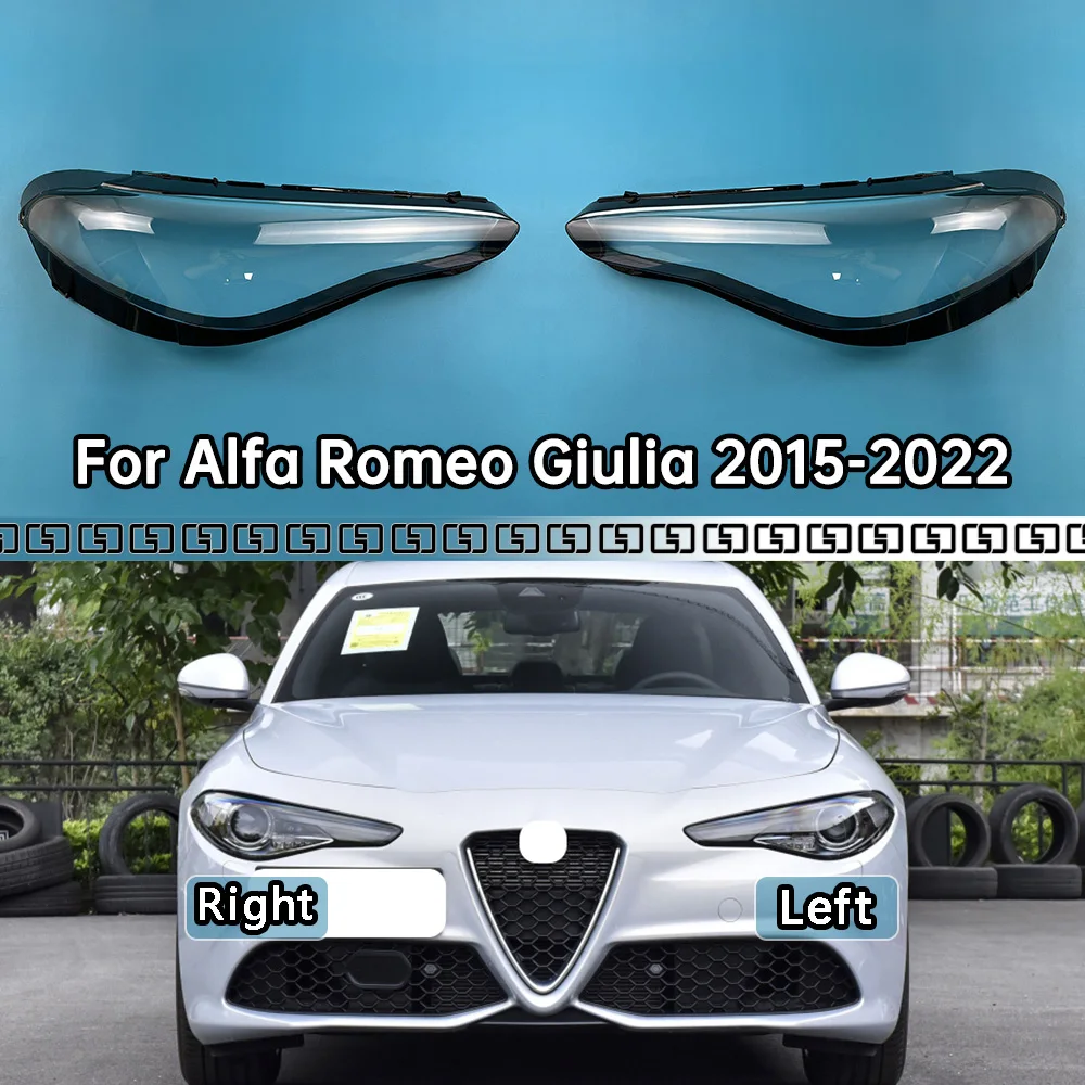 For Alfa Romeo Giulia 2015-2022 Front Headlamp Cover Transparent Lampshade Headlight Shell Lamp Shade Plexiglass