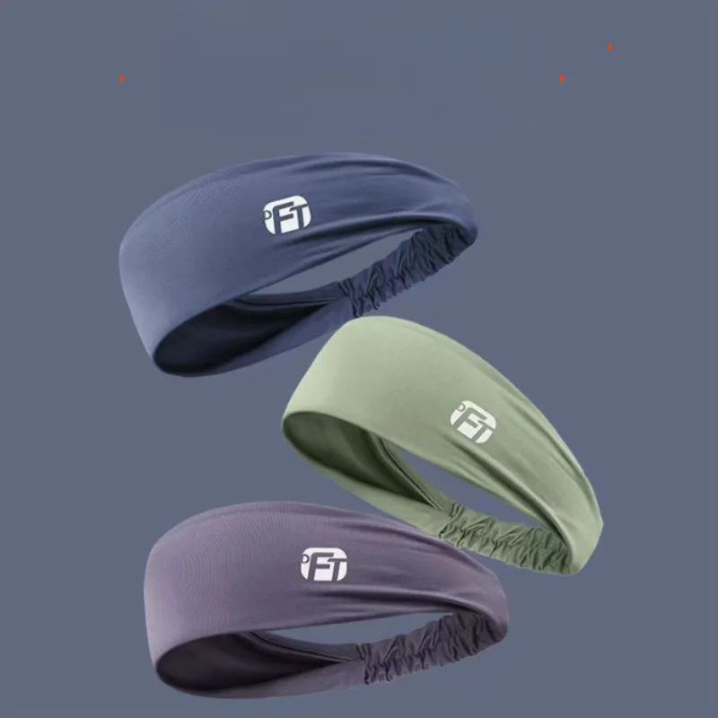 Unisex Ice Silk Sport Headband Quick Dry Sweat Absorbent Breathable Hair Band for Running Yoga Fitness