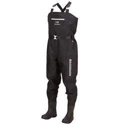 Bassdash Men Boot Foot Waders Ultra High Strength Black Plaid Nylon PVC Fishing Hunting Chest Waders Big Size