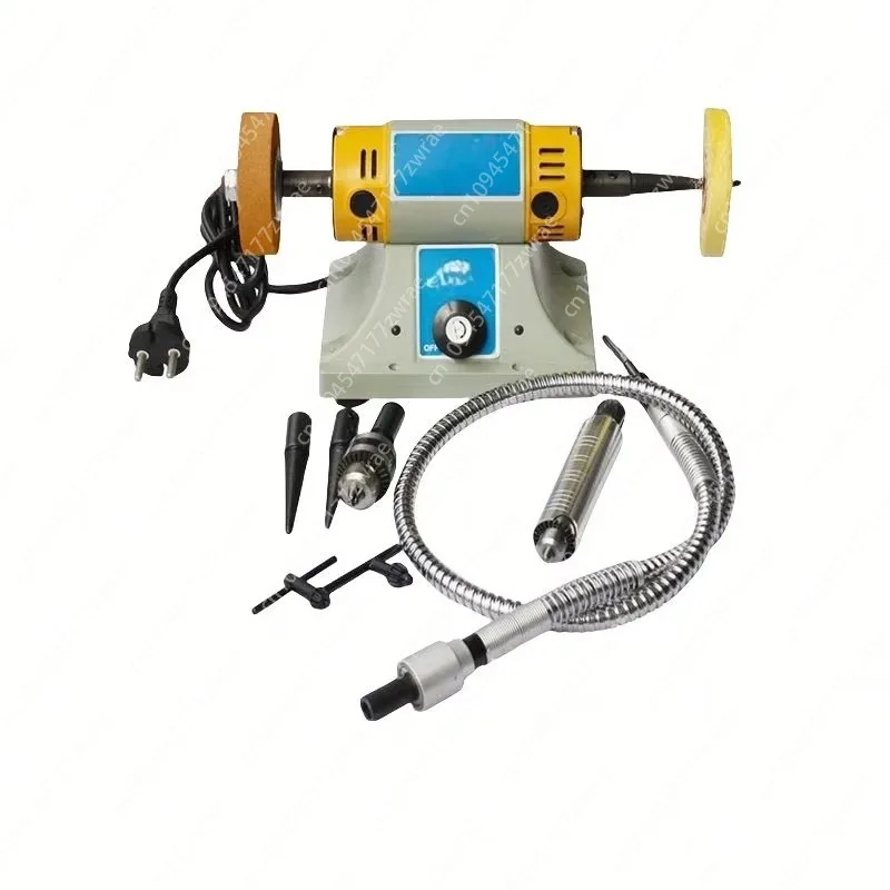 Two-head Transmission Flexible Shaft Jade Carving Machine Woodworking Carving Electric Polishing Grinding Machine Desktop