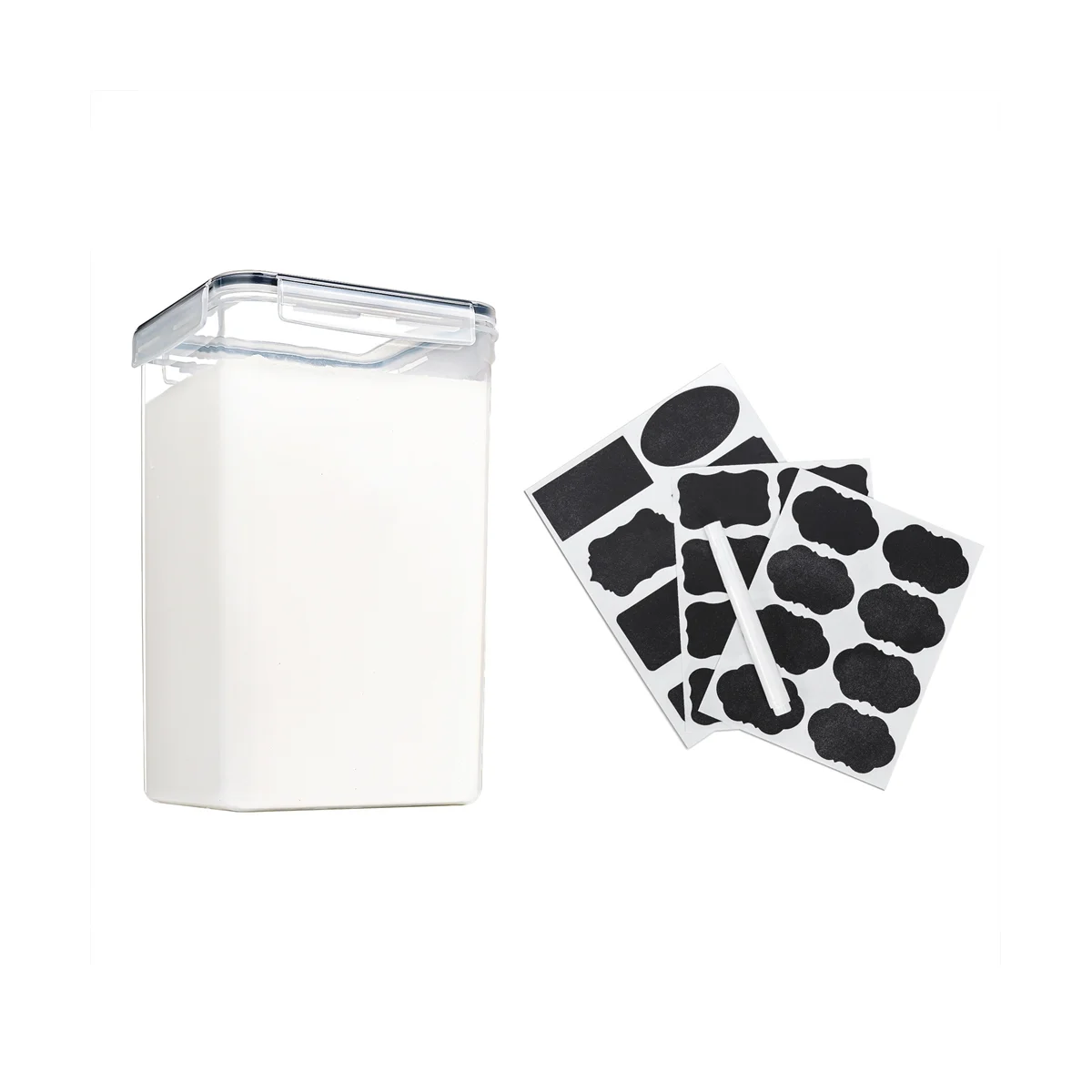 밀가루 및 설탕 용기, 밀폐 주방 및 식료품 저장실, 검은색 대량 식품 보관, 각 6.5 리터