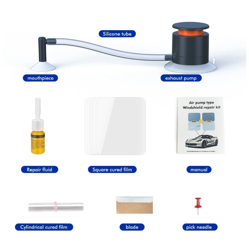 Windscreen Restoration Tool Convenient Solution Suitable for Car Glass Damage, Simple Application, Prevents Crack Spread