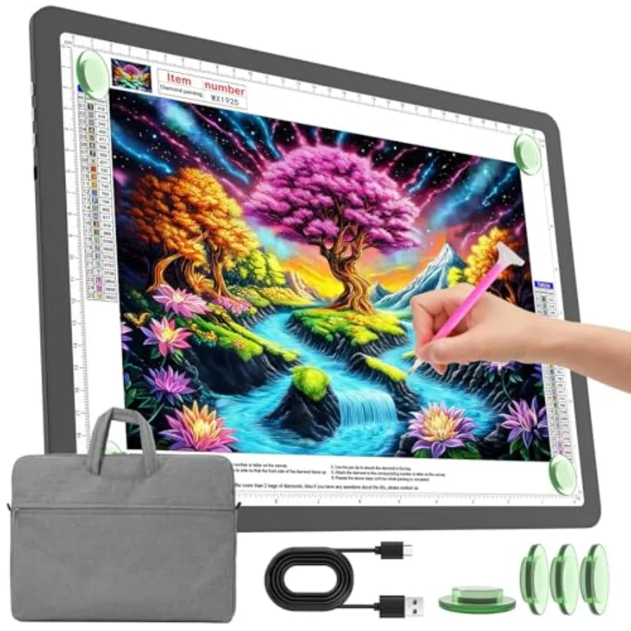

Rechargeable Light Pad Carry for Diamond Painting Ultra Bright Tracing Light Box for Drawing Wireless Lightbox for Tracing and