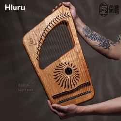 HLURU Harp 19 Strings  Lyre Harp C Tone Veneer Solid Wood Cherry Wood Harp 7 Strings Lyre Harp Portable Harp Musical Instrument