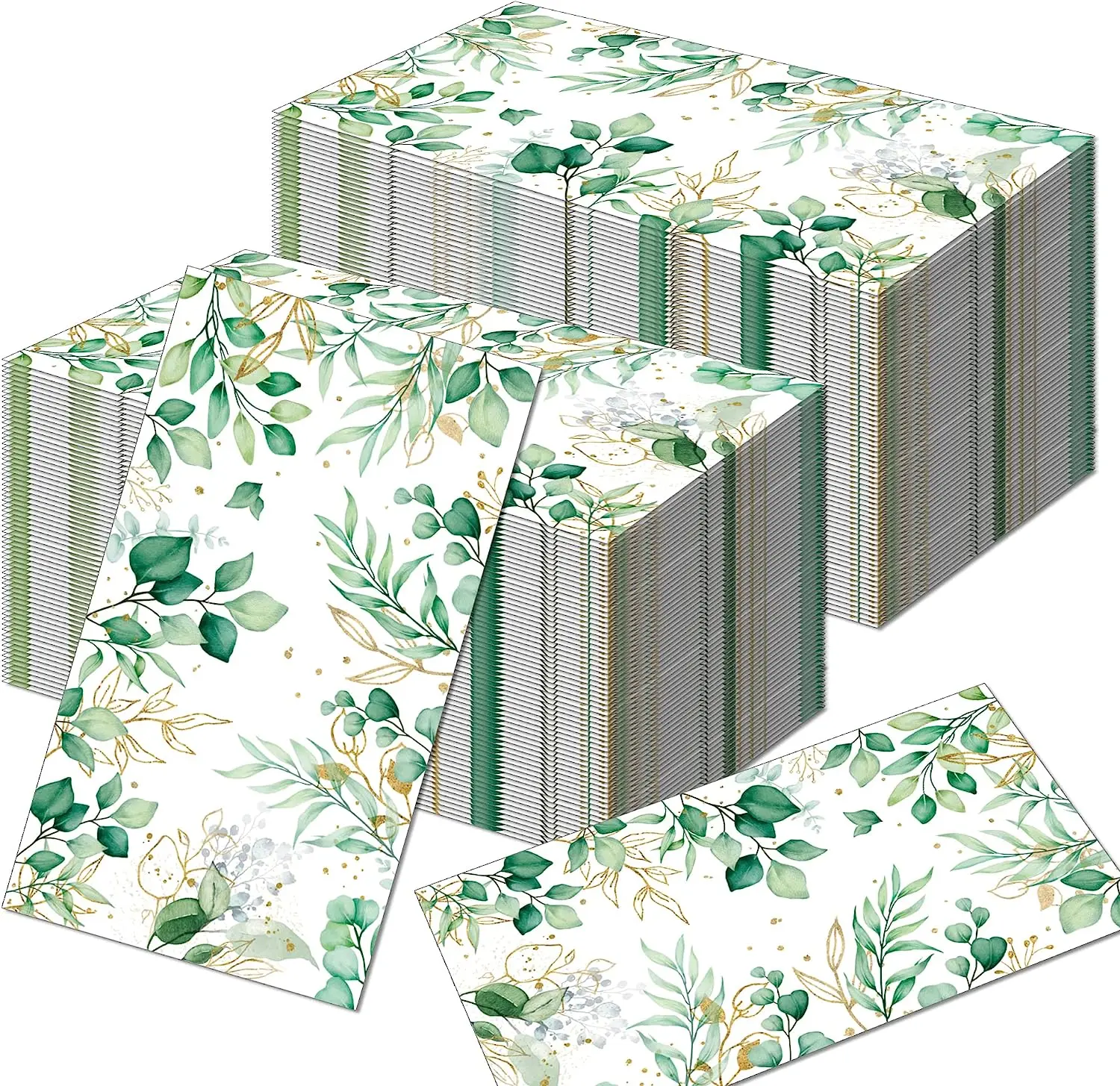 100PCS Eucalyptus Paper Napkins 30*40cm Disposable Greenery Cocktail Towels for Dinner Party Wedding Anniversary Birthday