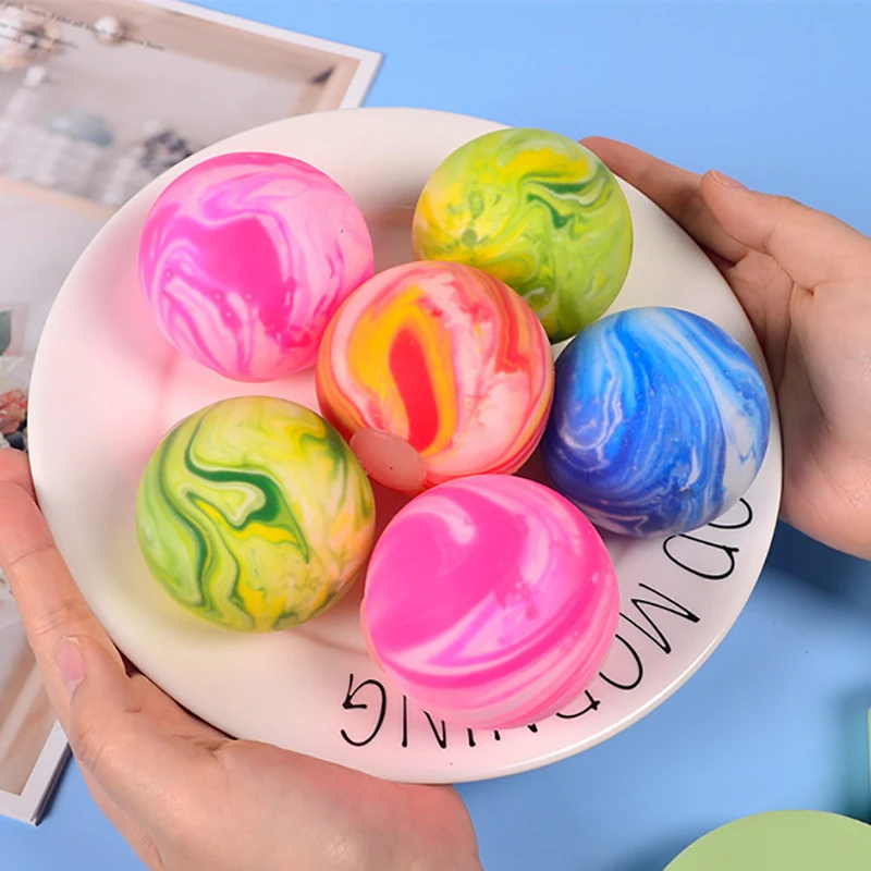 1PC TPR Sticky Slow Rebound Adult Pressure Ball 6CM Hand Squeezed Rainbow Flour Ball Decompression Toy Children Gift