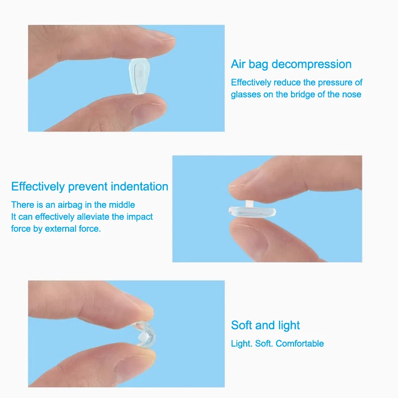 DIY Luftkammer Klare Ovale Brillen-Nasenstütze Silikon-Nasenpads Brillenhalterung Anti-Rutsch Sonnenbrillen Brillenzubehör – Detail 3