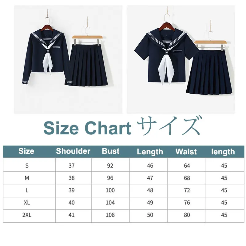 High School Girl Uniform Navy Skirts Set Japanese Jk Uniform Student Sailor Suit South Korea Uniforms Seifuku Pleated Skirt