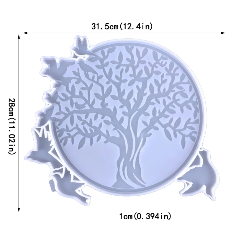 Wall Art Silicone Molds Tree-of-Life and Bird Epoxy Resin Casting Molds for DIY Craft Wall-Hanging Decorations Outdoor K3KF