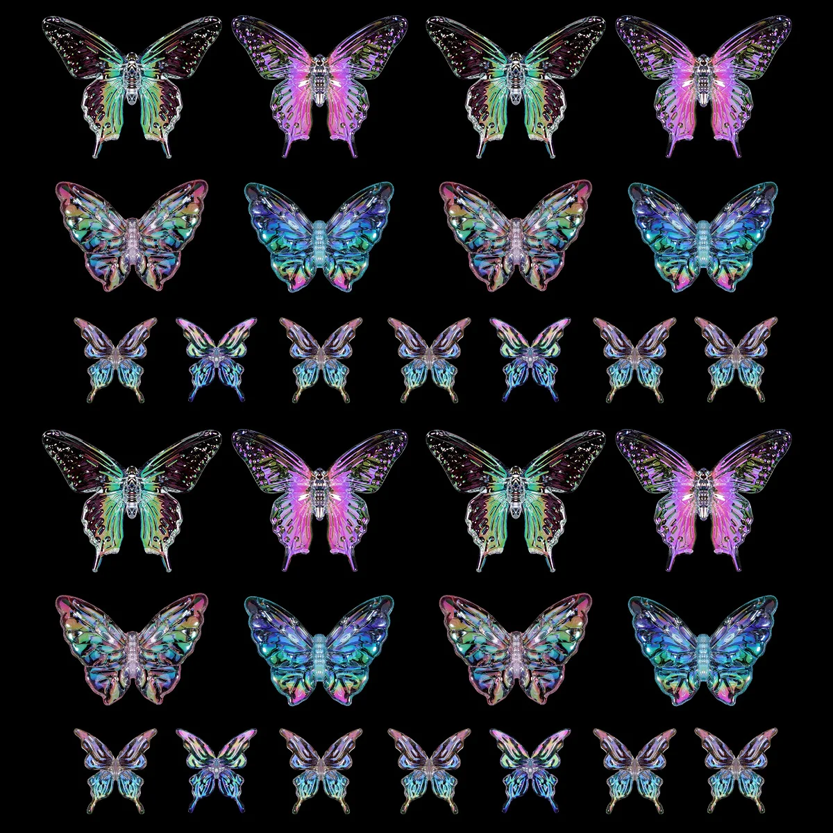 10Pcs/Lot Acrylic Three-dimensional Color Coated Butterfly With Hole Beads DIY Handicrafts Decorating Supplies Home Decoration image 6