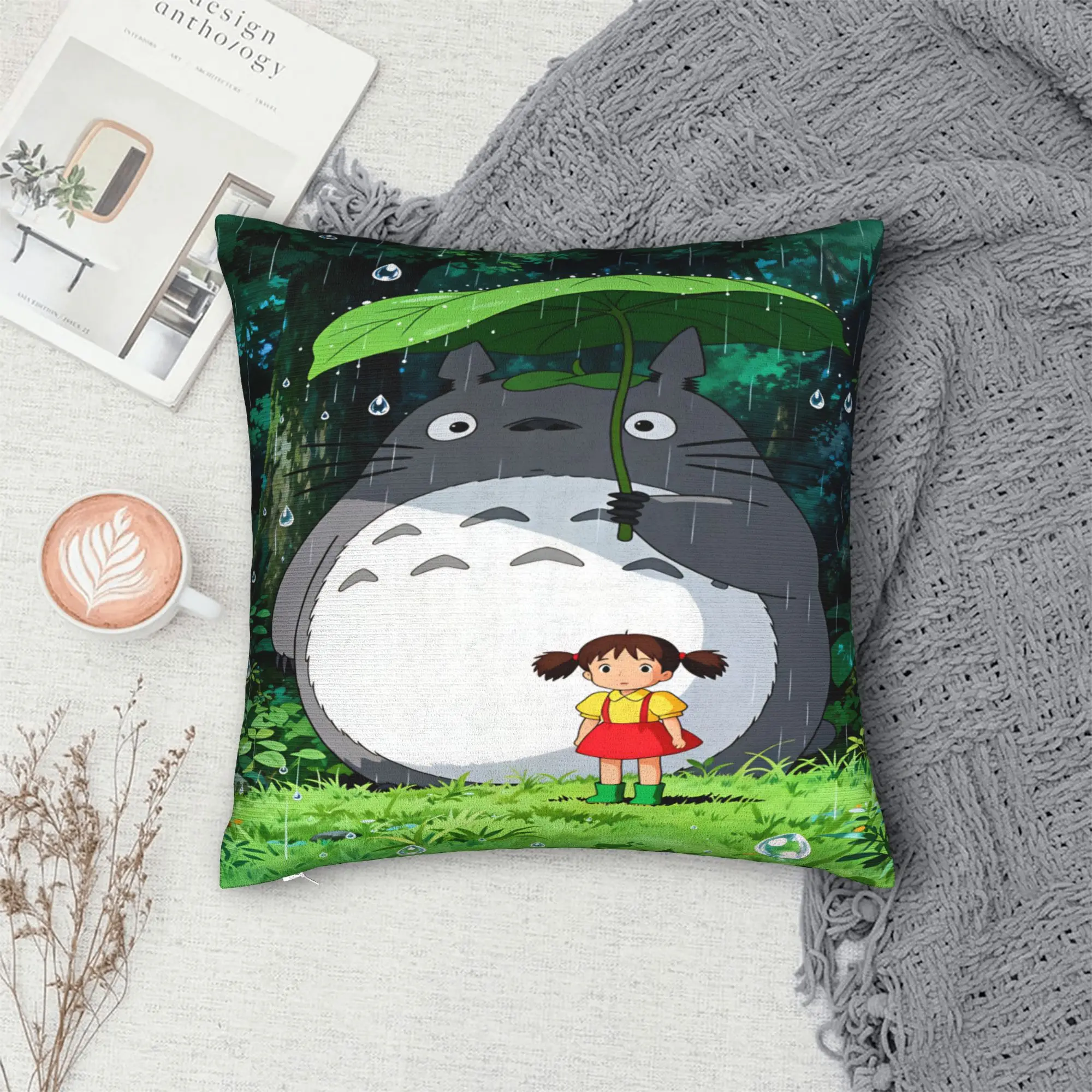 Totoro Pillow Cover  Print Cushion Cover Funny Pillow Case For Couch Sofa Bedroom