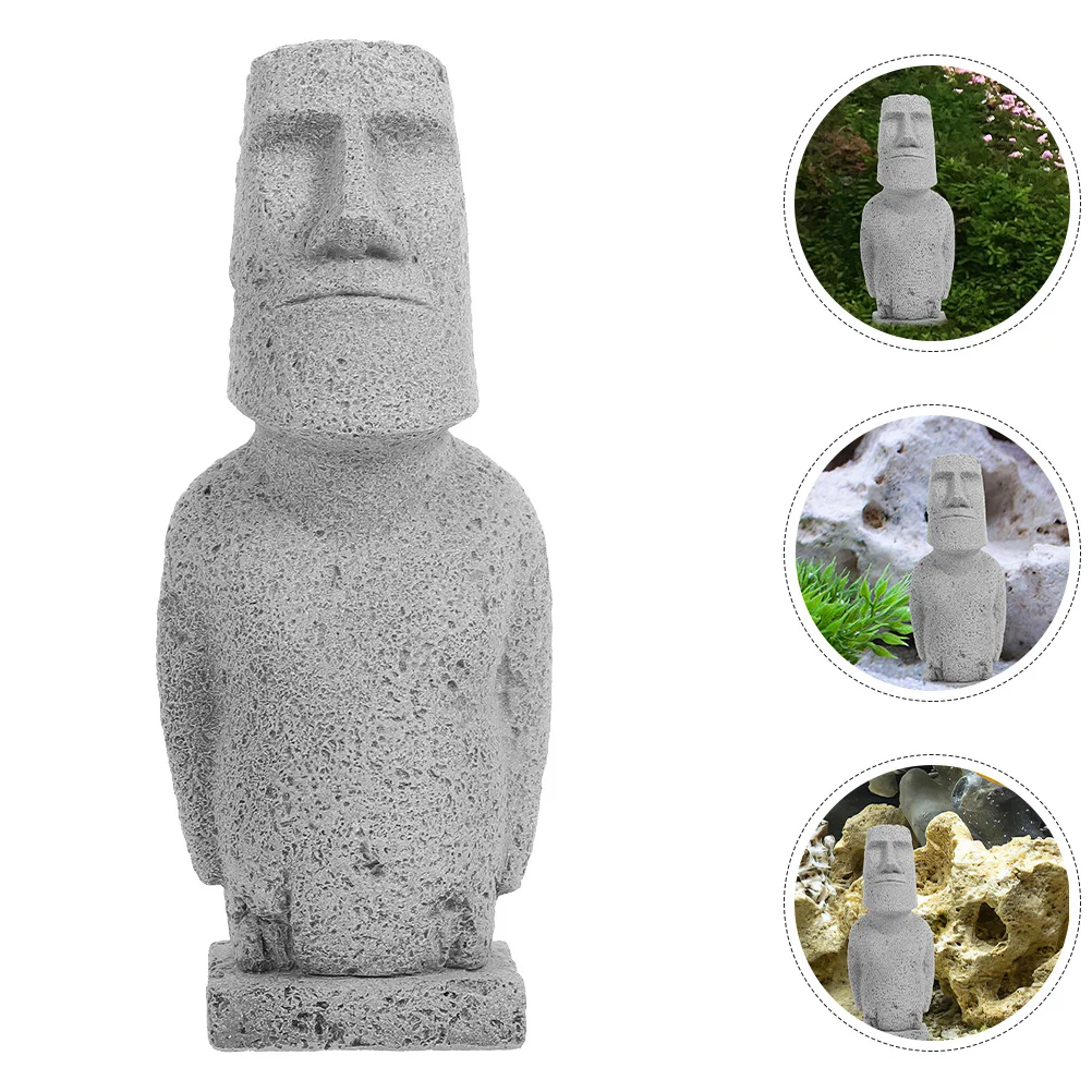 

1pc Mini Moai Sandstone Craft For Aquarium Fish Tank Decor Landscape Desktop Aquarium Garden Underwater Ornament