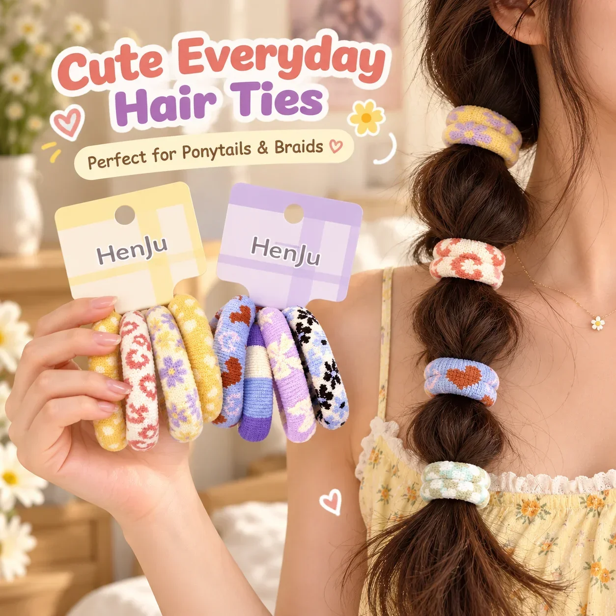 New Colorful Plaid Hair Scrunchie, High Elasticity Basic Hair Tie, Versatile Ponytail Holder for Baby
