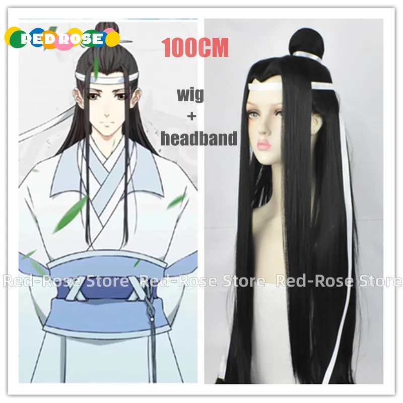 Perruque de Cosplay de Dessin Animé Mo Dao Zu Shi Lan Wangji, le Grand Maître de la Culture Démoniaque, Accessoires Hanfu