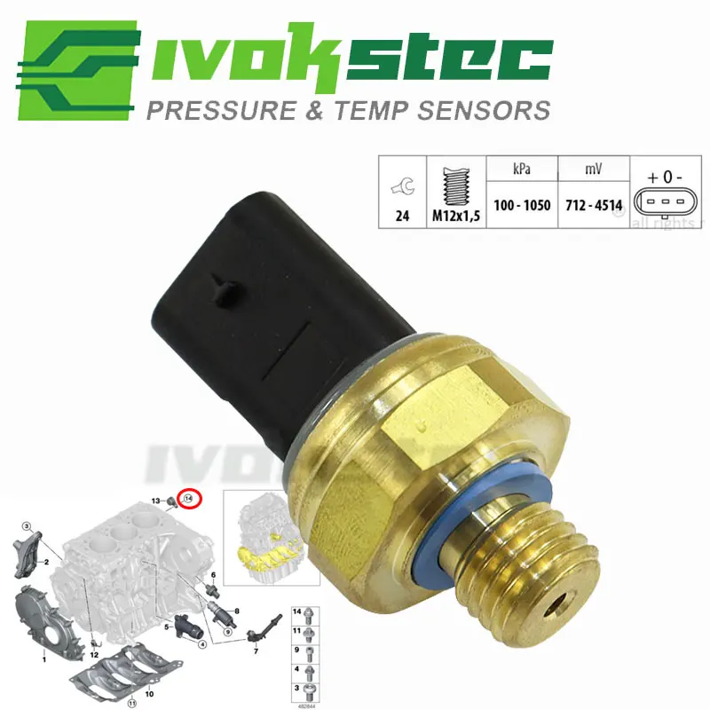 

M12x1,5mm Oil Pressure Sensor For BMW 1 2 Series X1 F48 F20 F21 F45 F46 2012- Mini F60 F57 F56 F55 F54 1.5 2013- 12618576615