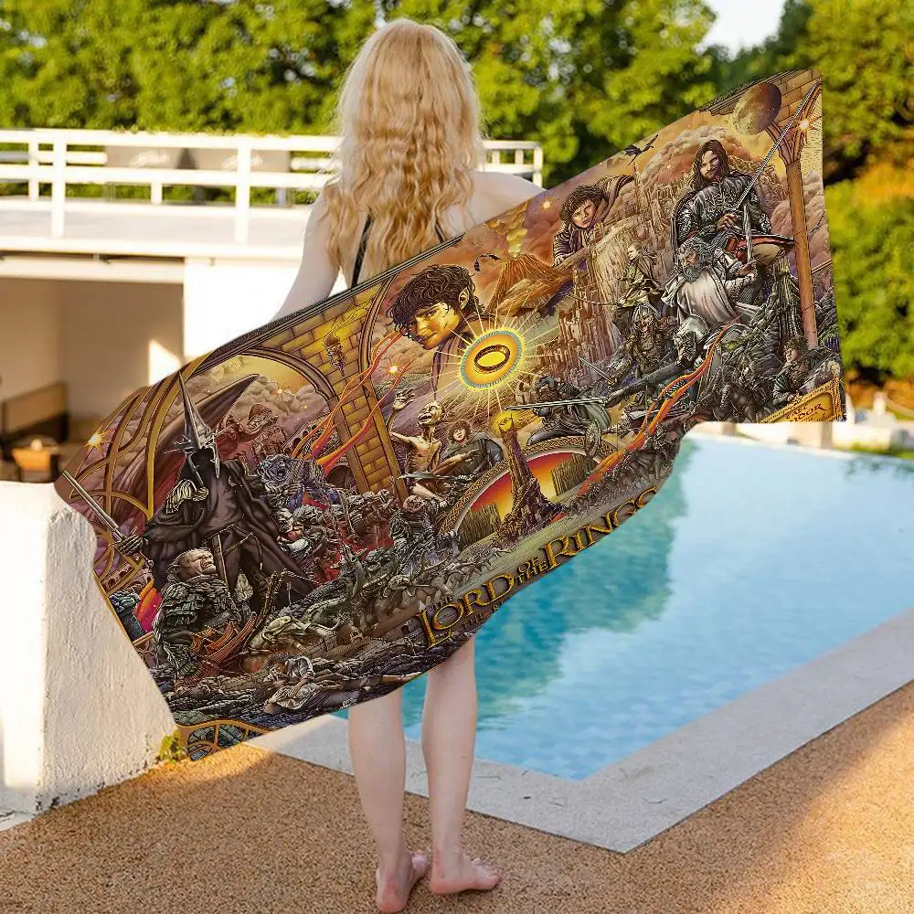 T-The L-Lords Of The R-Rings Microfiber Blanket Quick Drying Beach Towels Oversized Printing Super Absorbent Pool Towel Blanket