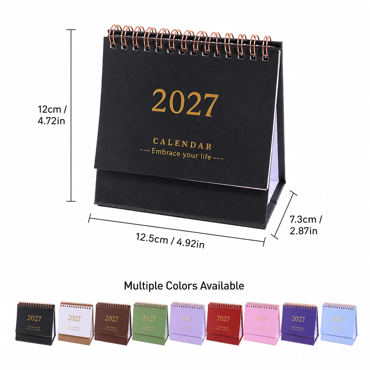 2027 Tabletop Calendar Monthly Schedule Planner Spiral Bound Standing Desk Calendar for Home Office School Work