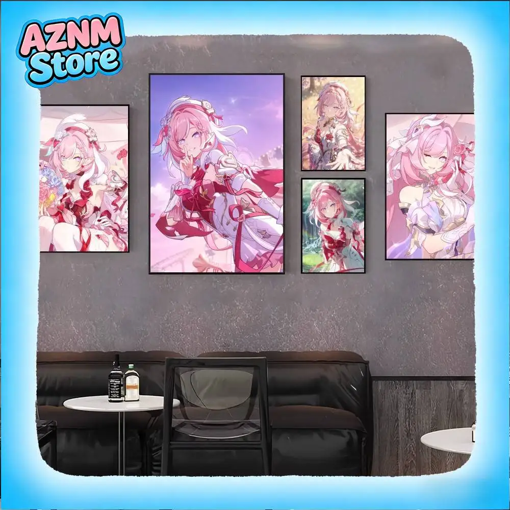 Peinture sur toile Elysia Honkai Impact 3rd, autocollants décoratifs muraux esthétiques de haute qualité pour dortoir et salon
