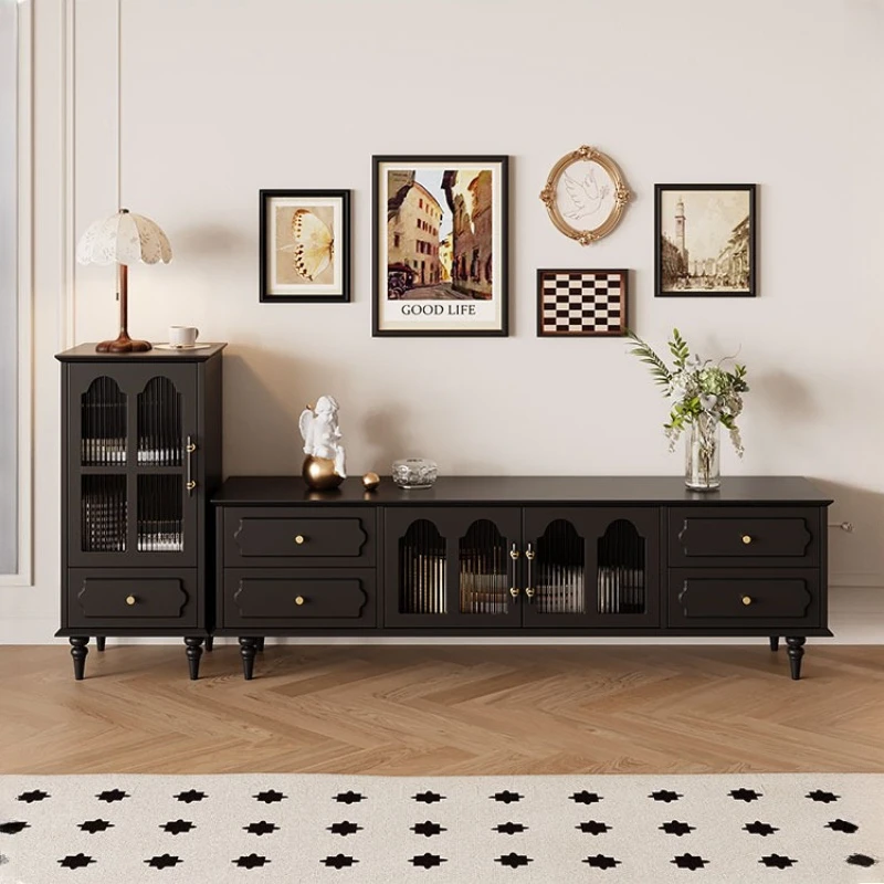 mobile TV domestico dal pavimento al soffitto armadietto portaoggetti in stile retrò combinazione tavolino integrato Marocco レキ§トTavolo TV