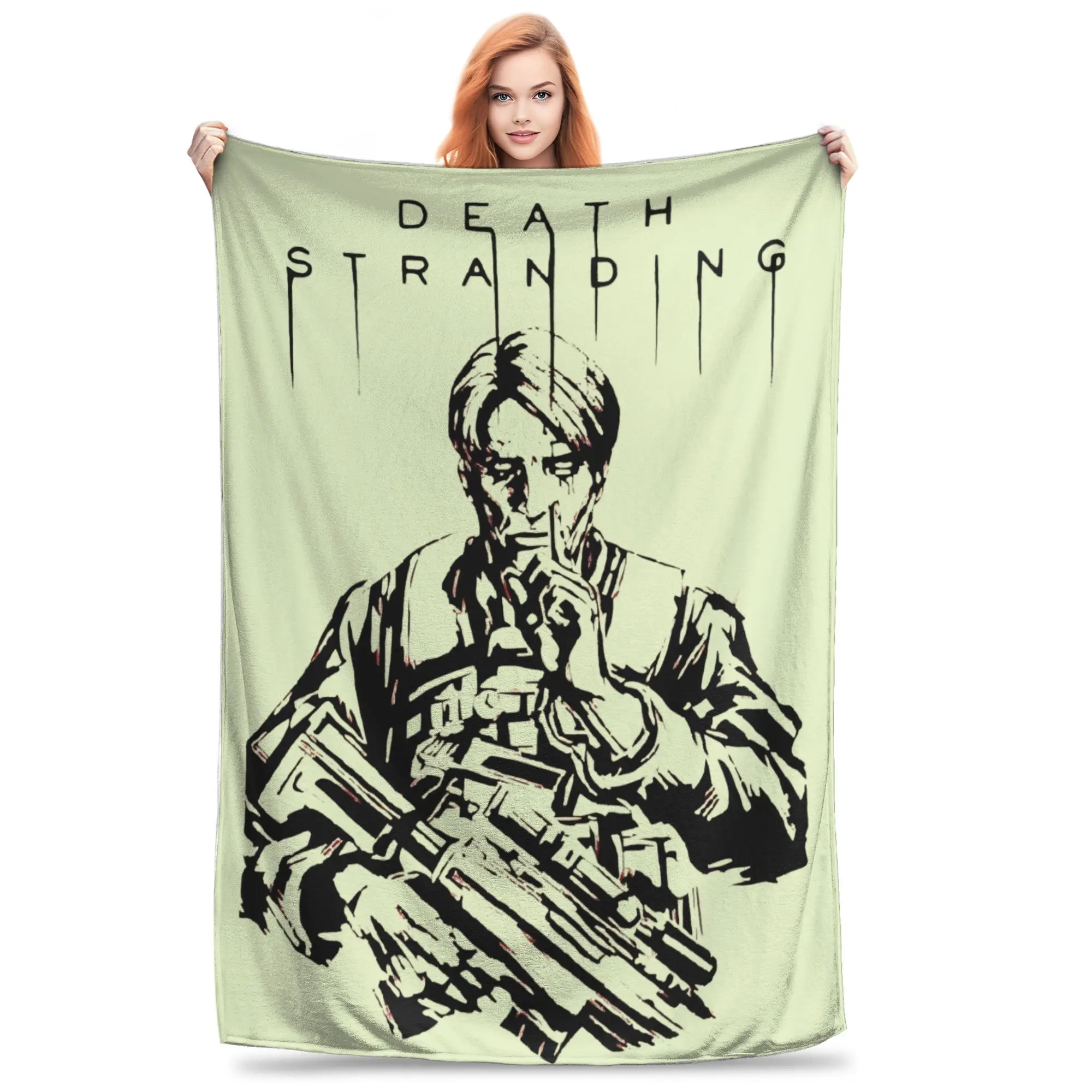 

Death Stranding Cliff Unger Blankets Flannel Vintage Breathable Throw Blankets for Home Restaurant Autumn/Winter,