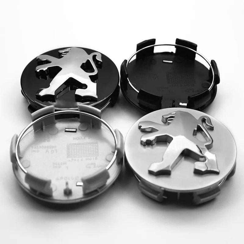 4pcs 60mm ABS Car Wheel Center Hub Cover Center Rim Cap For Peugeot 206 306 307 308 406 407 408 508 106 108 208 3008 Accessories