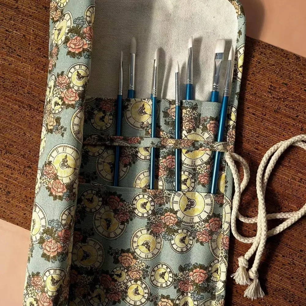 

Handmade Pen Case - Watercolor Brush Roll, Calligraphy Brush Holder Pouch, 20-Hole Pen Storage Bag for Paint Brushes
