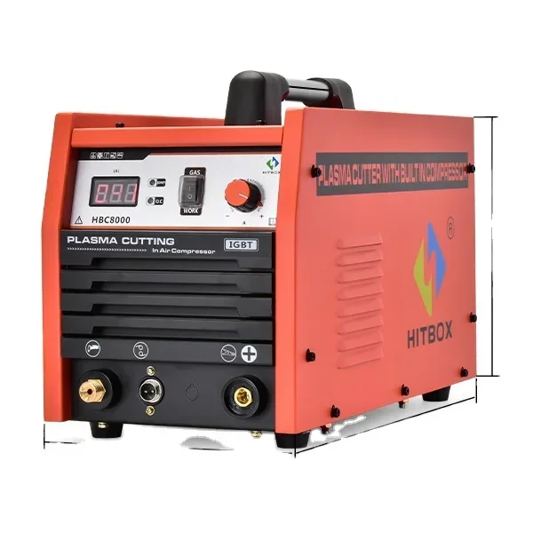 HITBOX 40 Amp Plasma Cutter with Built-In Air Compressor 220V Digital Inverter IGBT Clean Cut Plasma Cutting Machine HBC8000PRO