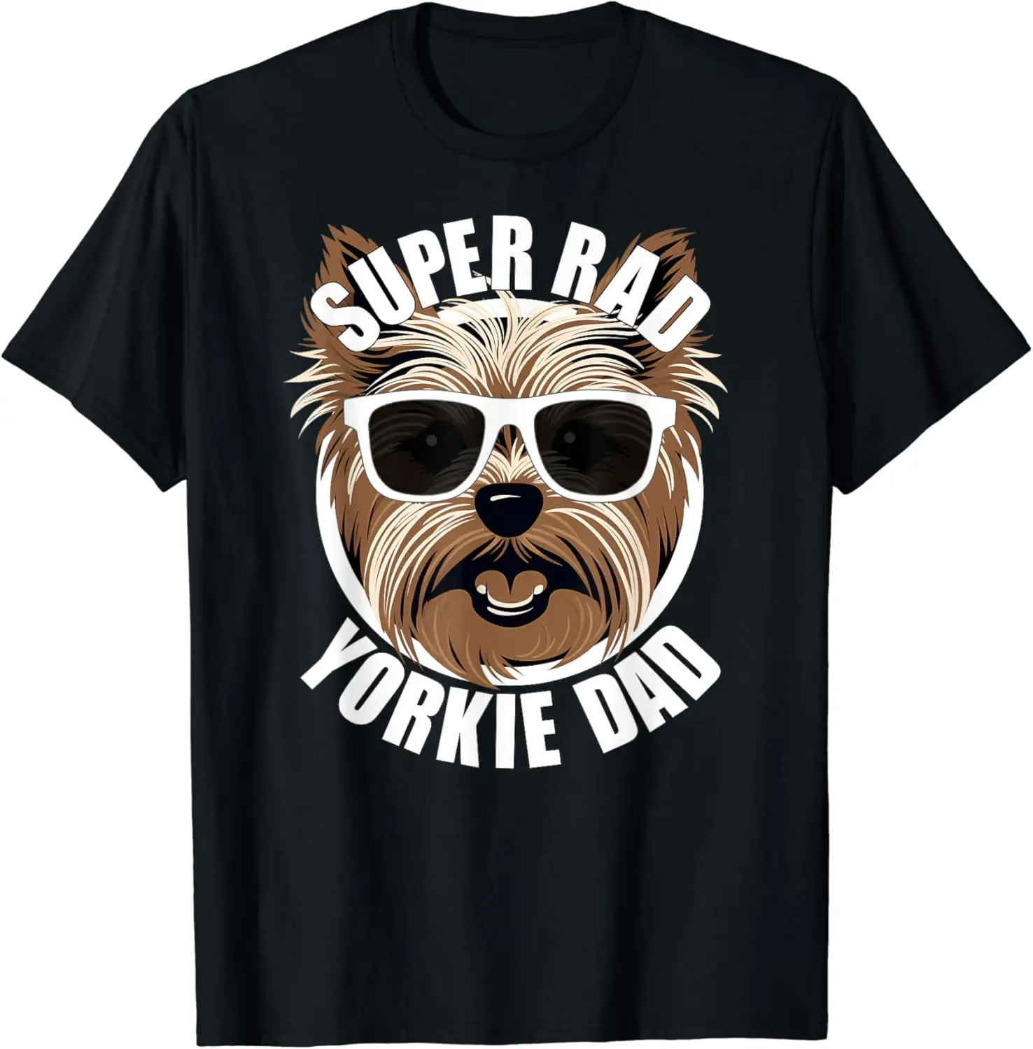 Mens Yorkie Dad Funny Father’s Day Yorkshire Terrier Dog Dad Mens T-Shirt,Leisure and comfortable