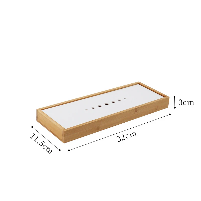 

Прямоугольный поднос для чайного сервиза, Домашний Настольный поднос из бамбука и акрила для хранения чая, простой домашний декор